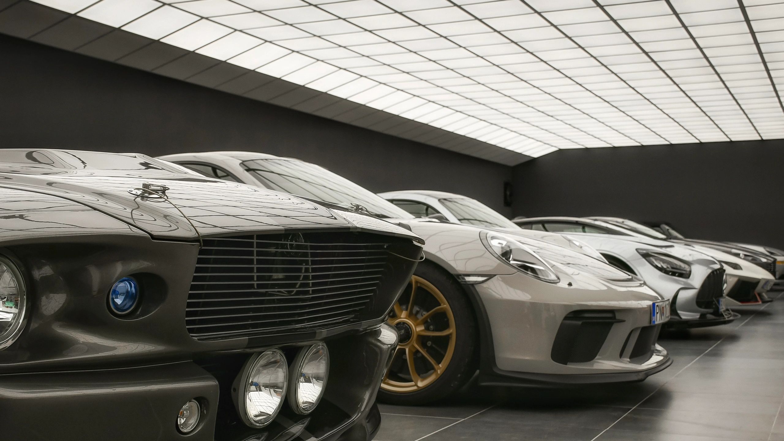 Batman Garage interior with supercars