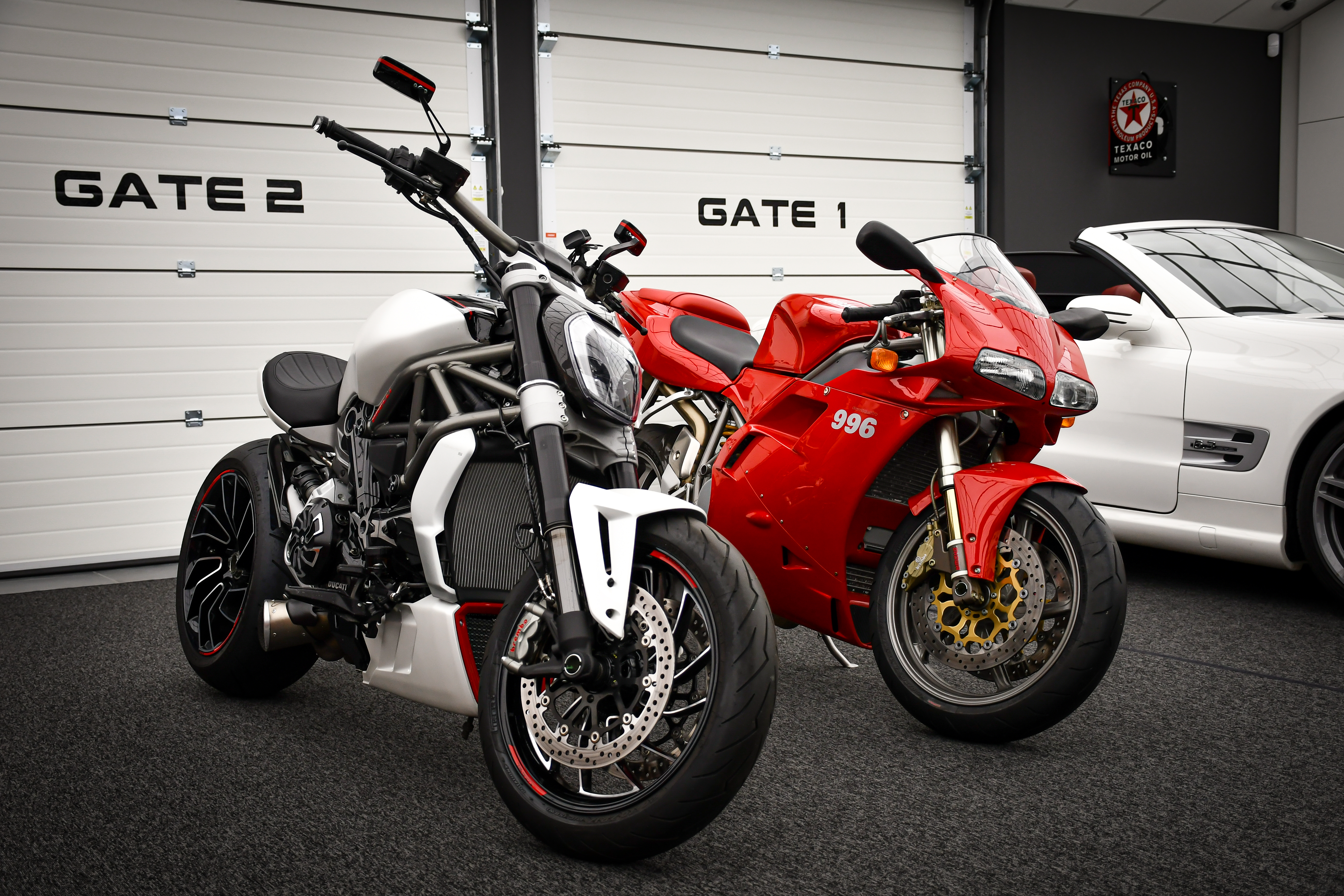 Ducati Diavel and 996s Batman Garage wallpaper